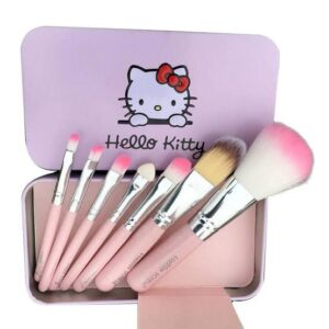 makeup brush set of 7 with storage box and beauty blender (pack of 7) cute and elegance