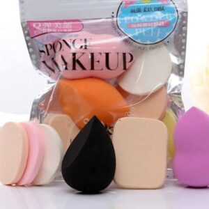 pack of 6 cosmetic make up mix puff, foundation sponge, blender blending facial, makeup sponge, cosmetic powder puff , makeup foundation powder beauty blending sponge, random colors & shapes cosmetic sponges