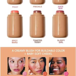 6 color HUDAMOJI Pocket Blush Stick – 3-in-1 Natural Makeup Stick