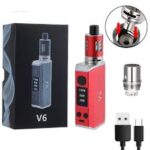 100W V6 Kit With Box Mods 2000Mah With 0.3Ohm Coil 2Ml