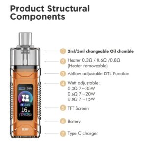 Voom Fiery Regular Version Pod Powerful Battery