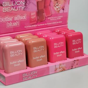Billion Beauty Butter Effect Blush – Long-Lasting Creamy Powder Blush with Tropical Scent | 24HR Smooth Finish